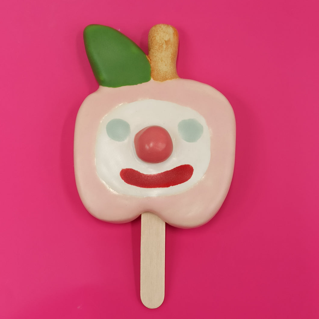 Apple popsicle matte pink-white face-bubblegum pink nose