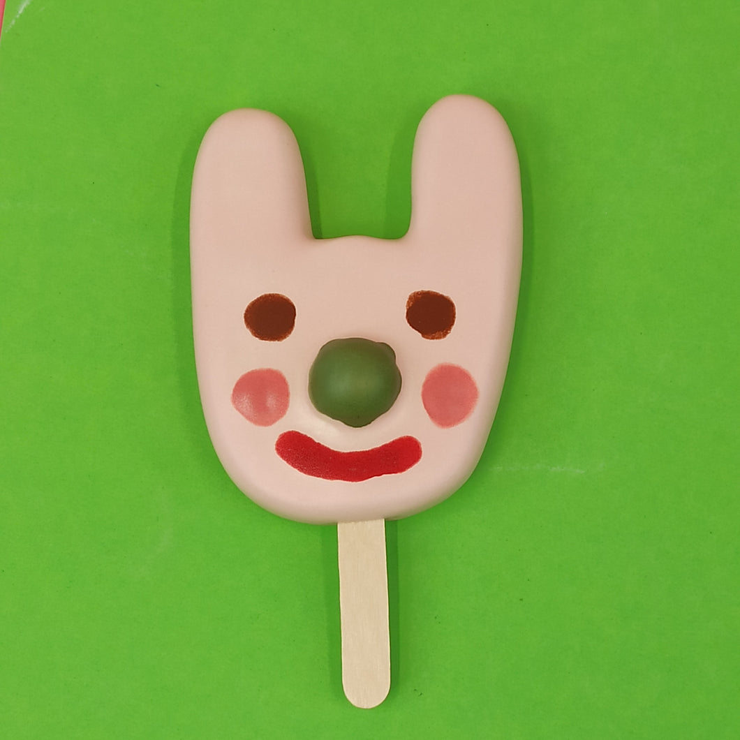 Rabbit popsicle pink face+bubble gum pink cheeks