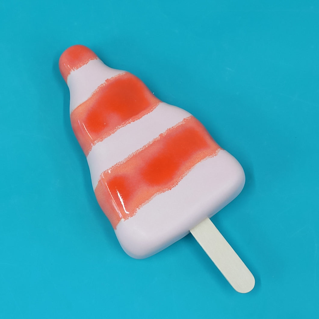 Popsicle raket strawberry+orange stripes